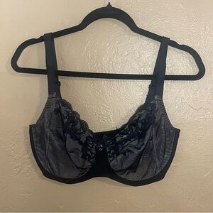 Chantelle US 36DDD UK 36E Unlined underwire lace black bra
